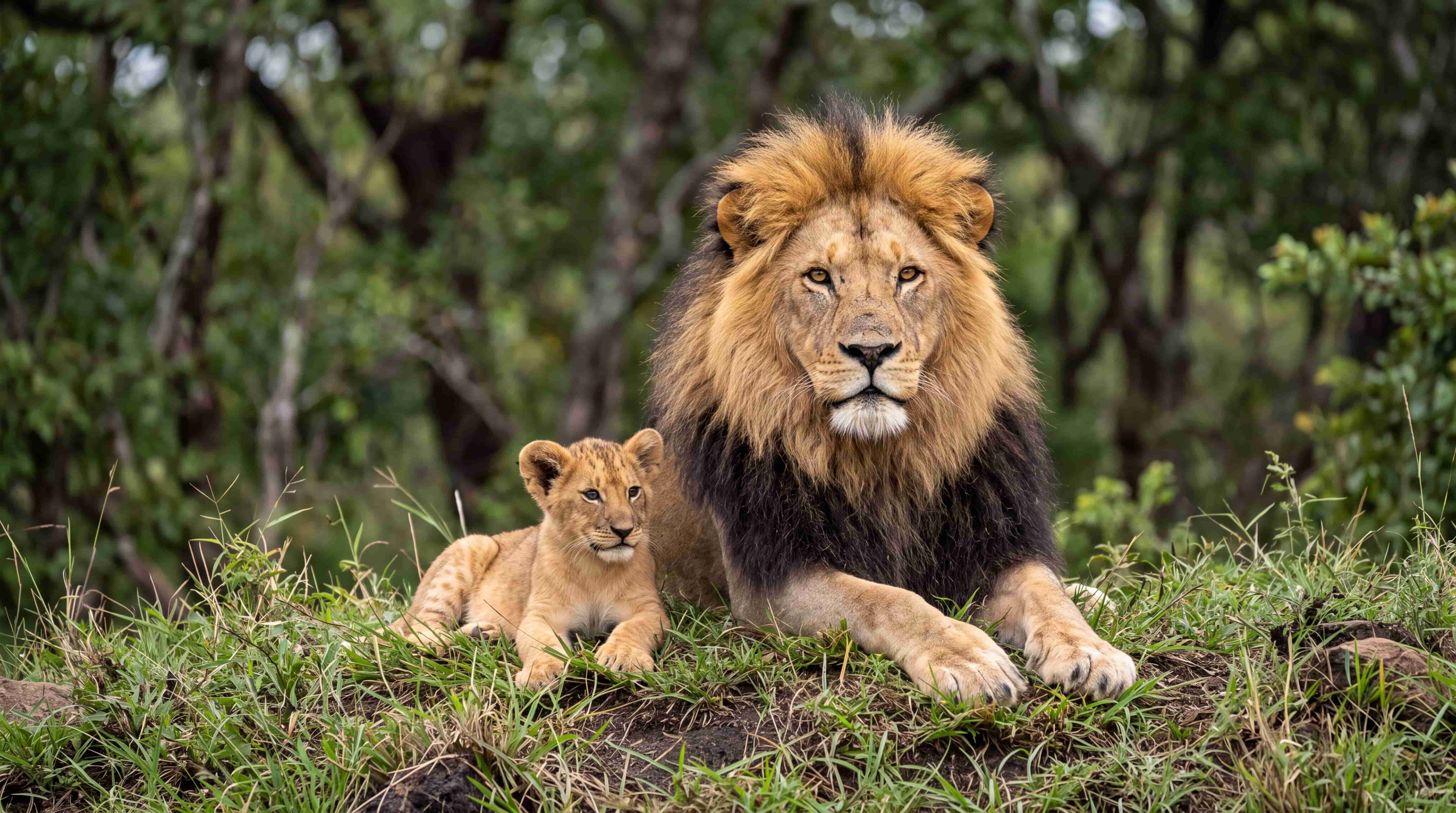 Magnificent adult male African lion